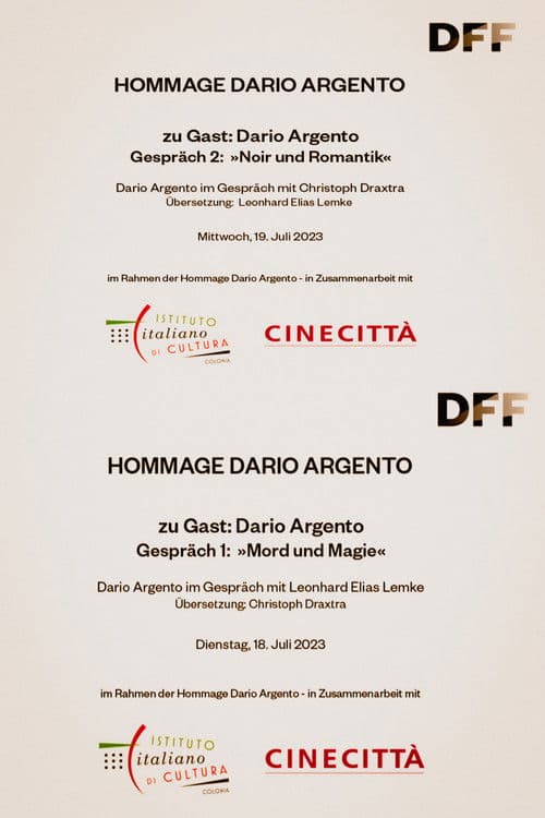 Dario Argento in conversation at the DFF